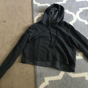 gray cropped hoodie